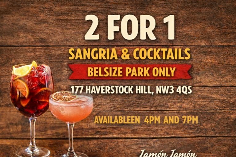 2 for 1 Sangria and cocktails at jamon jamon belsize park